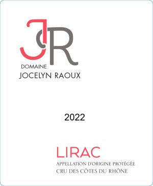 2022 Jocelyn Raoux, Lirac Rouge (image for) 2022 Jocelyn Raoux, Lirac Rouge